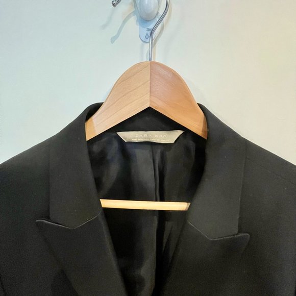 ZARA Man Satin Lapel Tuxedo Suit Jacket - Picture 3 of 6